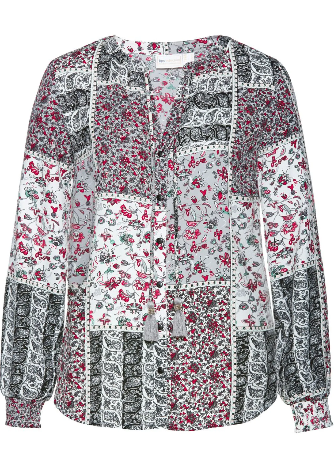 bonprix bonprix Blusa estampada Estampado en plateado