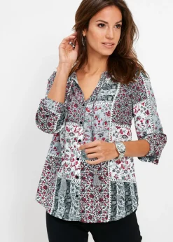bonprix bonprix Blusa estampada Estampado en plateado