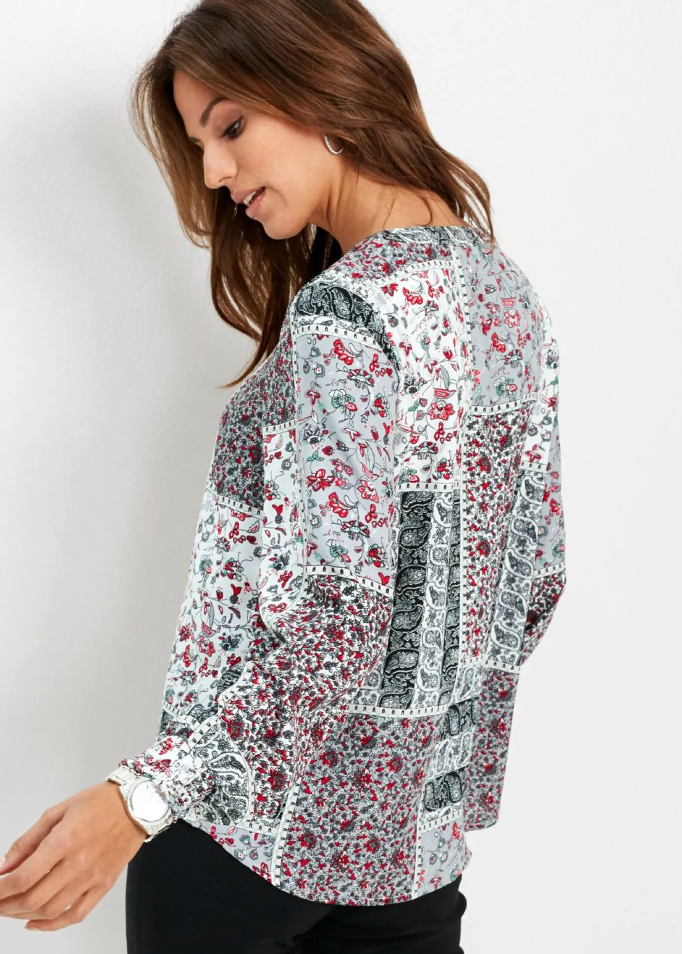 bonprix bonprix Blusa estampada Estampado en plateado