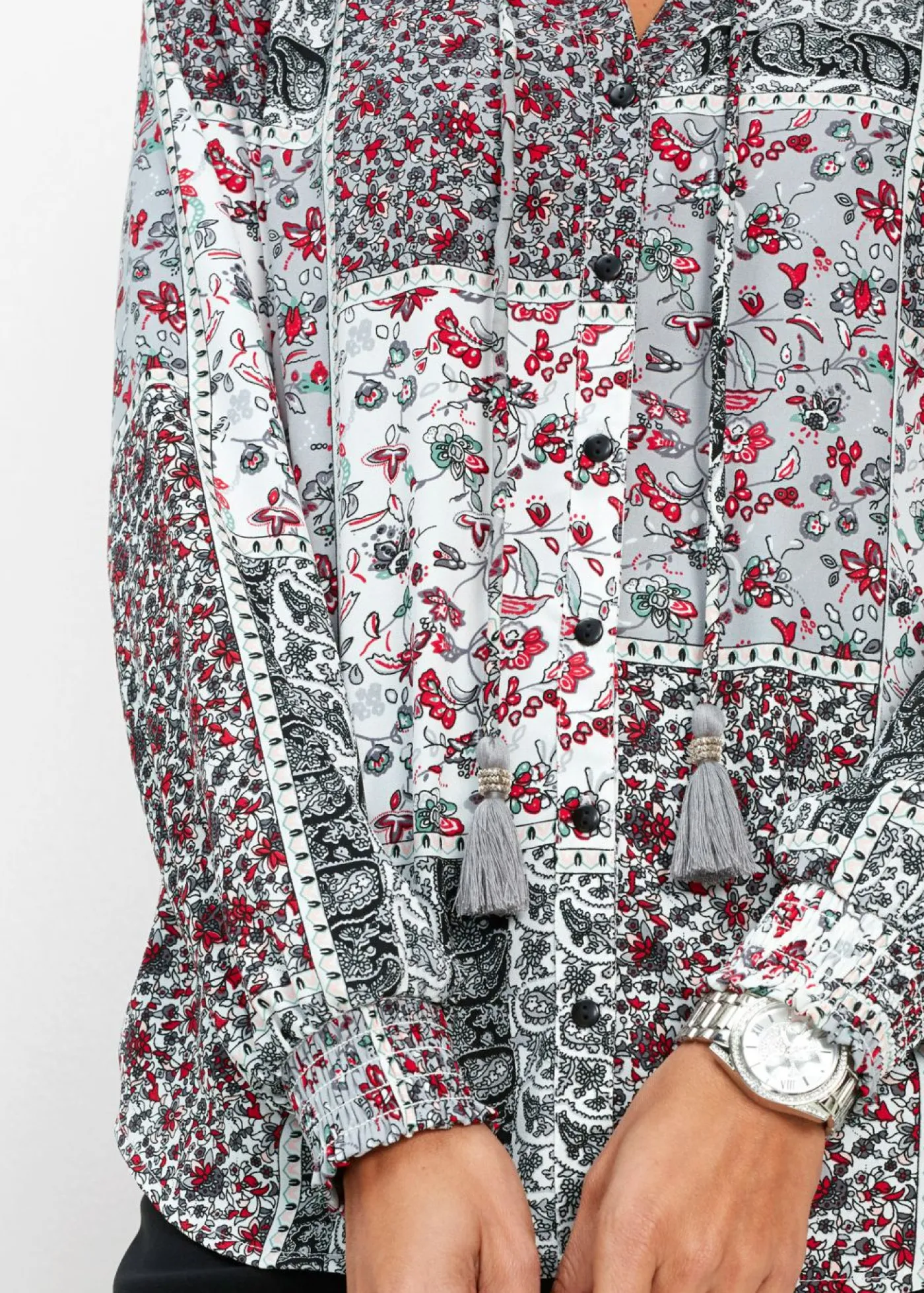 bonprix bonprix Blusa estampada Estampado en plateado