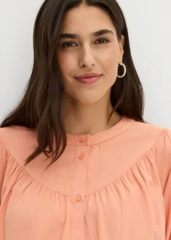 bonprix bonprix Blusa estilo prairie de viscosa fluida Albaricoque pastel