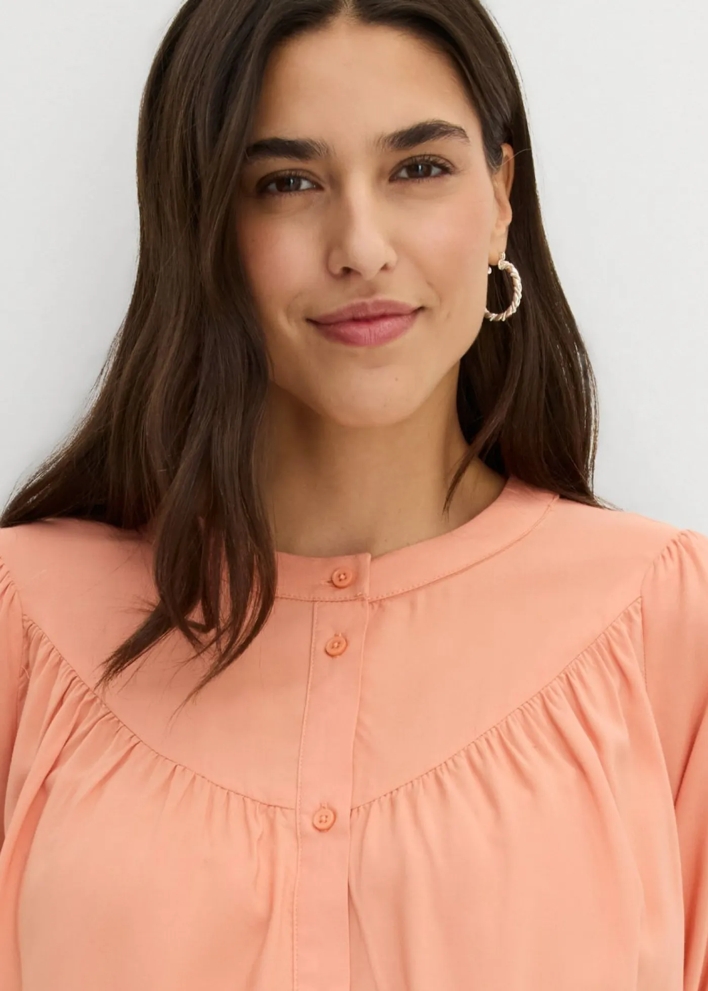 bonprix bonprix Blusa estilo prairie de viscosa fluida Albaricoque pastel