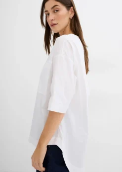 bonprix bonprix Blusa holgada Blanco Online