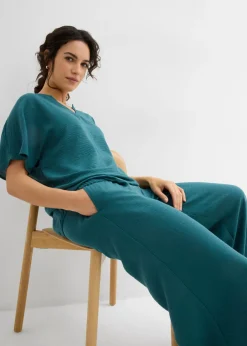 bonprix bonprix Blusa holgada con dobladillo elástico verde pimiento Best