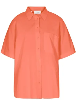 bonprix bonprix Blusa holgada de media manga con lino Naranja cobrizo New