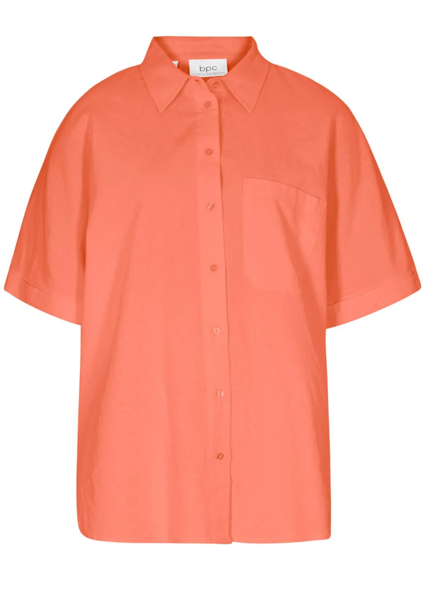 bonprix bonprix Blusa holgada de media manga con lino Naranja cobrizo New
