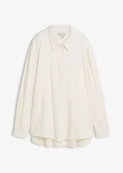 bonprix bonprix Blusa holgada de mezcla de lino Blanco lana Discount