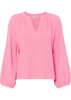 bonprix bonprix Blusa holgada de muselina Rosa brillante Hot