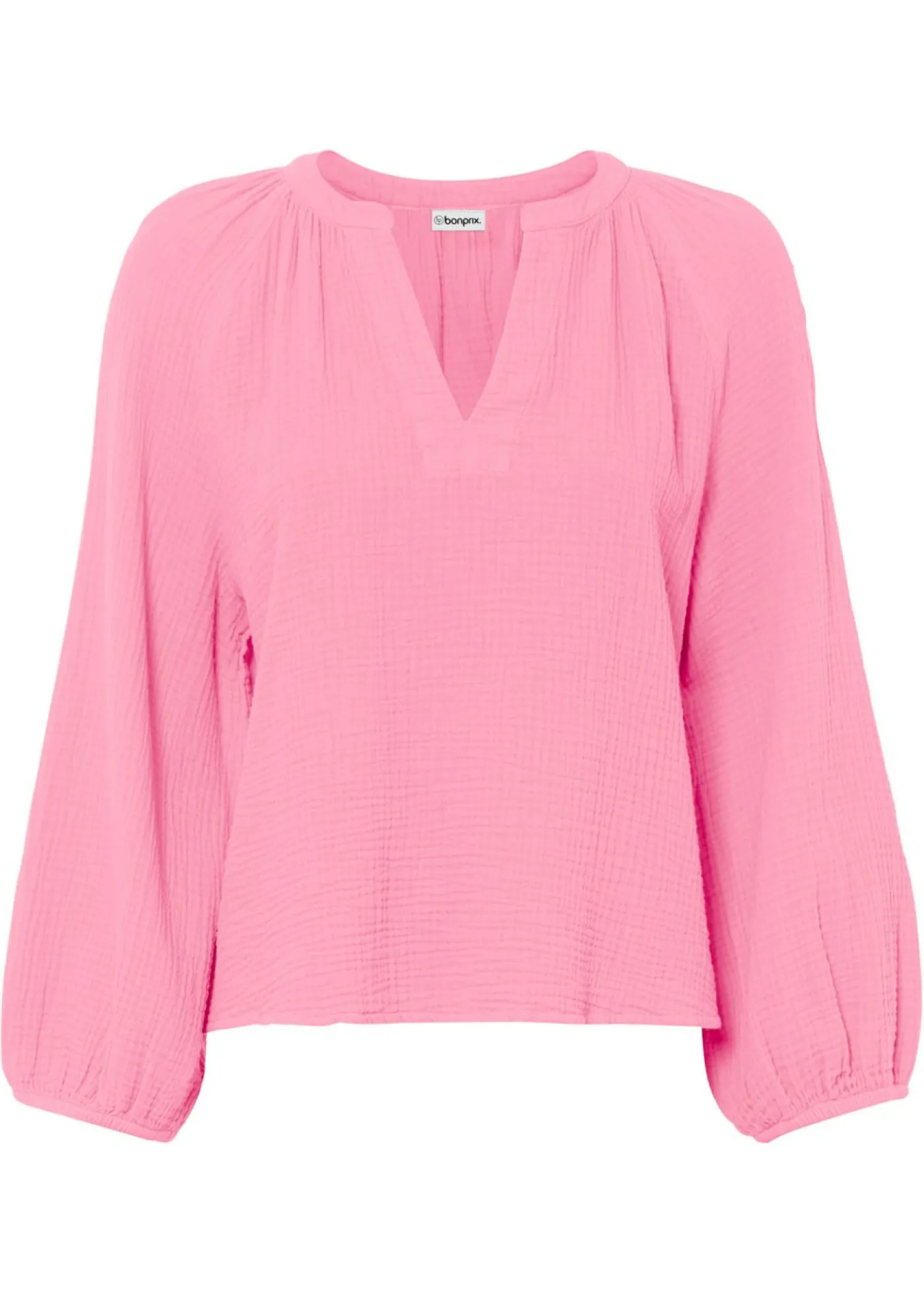 bonprix bonprix Blusa holgada de muselina Rosa brillante Hot