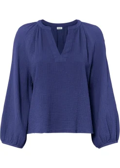 bonprix bonprix Blusa holgada de muselina Azul violáceo Discount