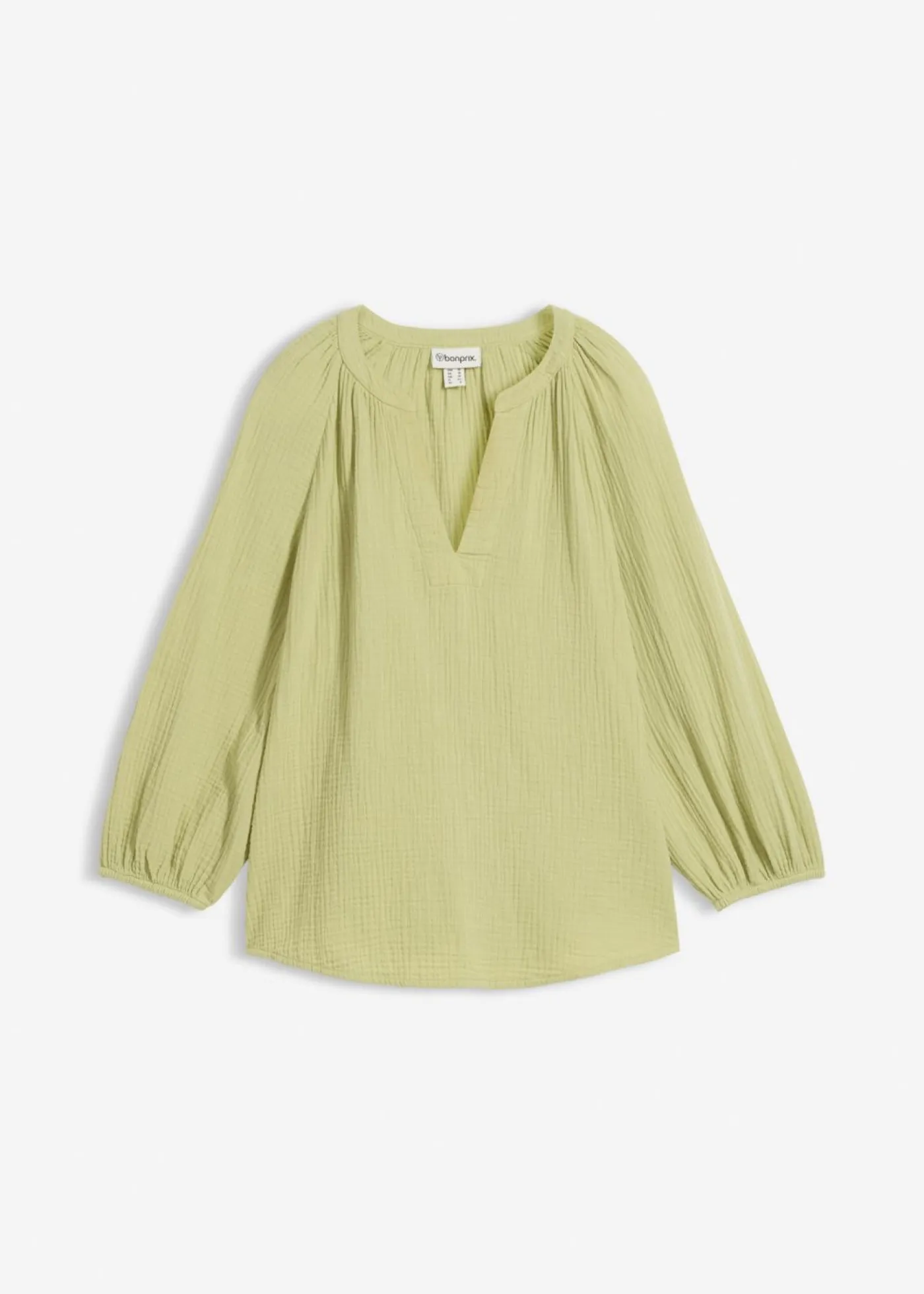 bonprix bonprix Blusa holgada de muselina Verde mineral Online