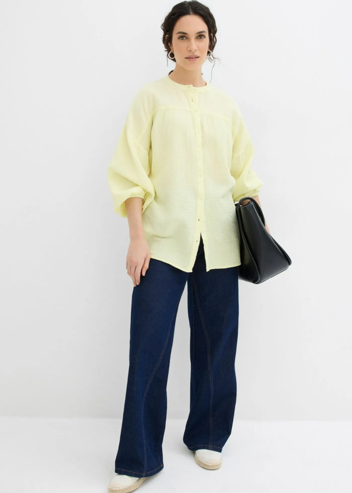bonprix bonprix Blusa holgada de muselina amarillo limón Hot