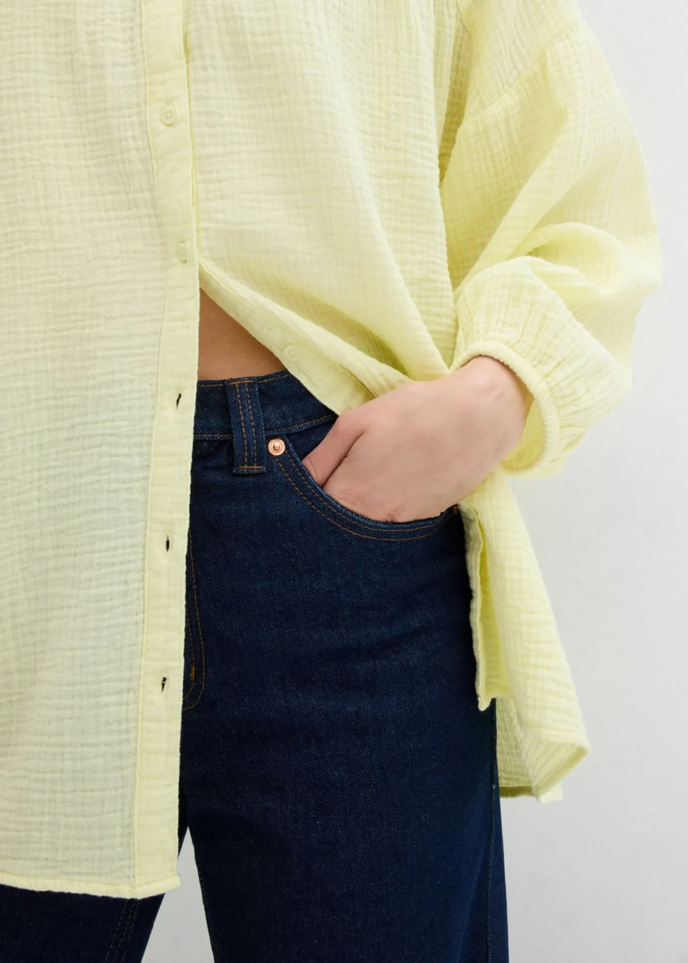 bonprix bonprix Blusa holgada de muselina amarillo limón Hot