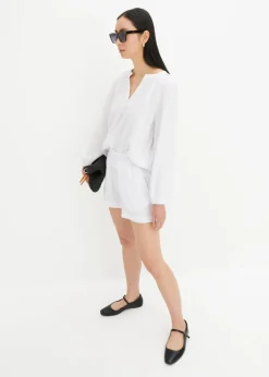 bonprix bonprix Blusa holgada de muselina Blanco Sale