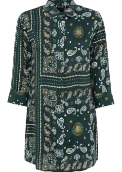 bonprix bonprix Blusa larga Verde oscuro con patrón paisley
