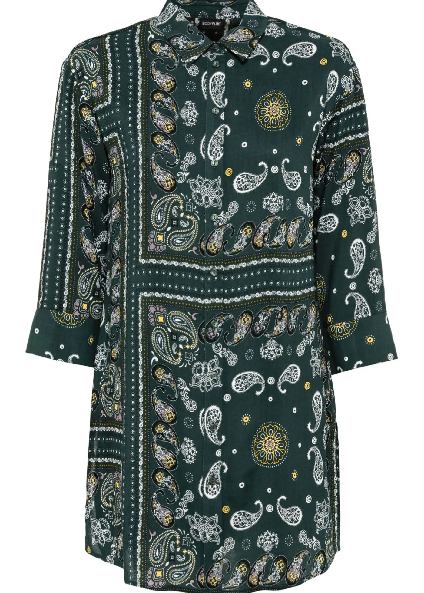 bonprix bonprix Blusa larga Verde oscuro con patrón paisley