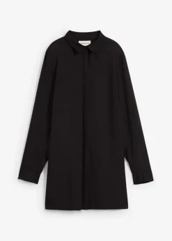 bonprix bonprix Blusa larga con abertura de viscosa fluida Negro Sale