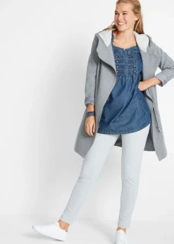 bonprix bonprix Blusa larga con corte en A Denim Discount