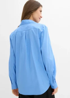 bonprix bonprix Blusa larga con escote en V azul provenzal Clearance
