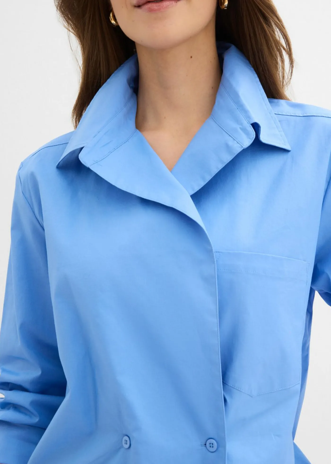 bonprix bonprix Blusa larga con escote en V azul provenzal Clearance