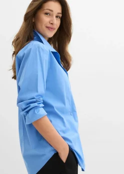 bonprix bonprix Blusa larga con escote en V azul provenzal Clearance