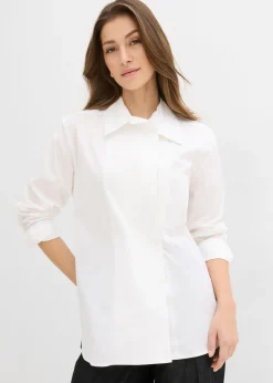 bonprix bonprix Blusa larga con escote en V Blanco Outlet