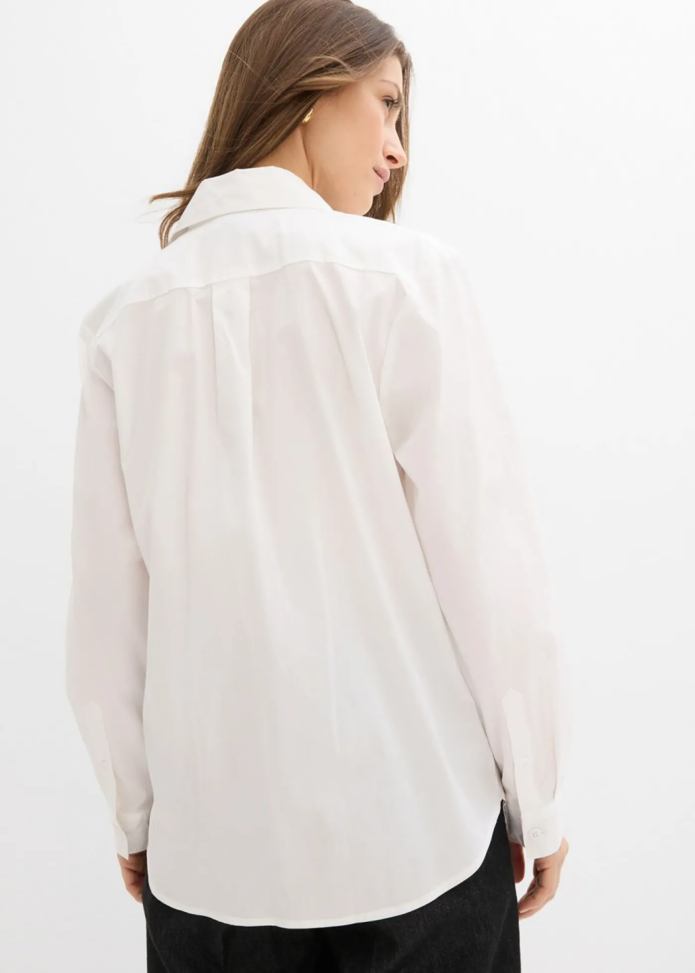 bonprix bonprix Blusa larga con escote en V Blanco Outlet