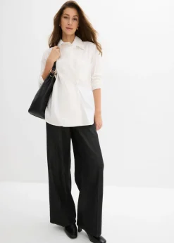 bonprix bonprix Blusa larga con escote en V Blanco Outlet