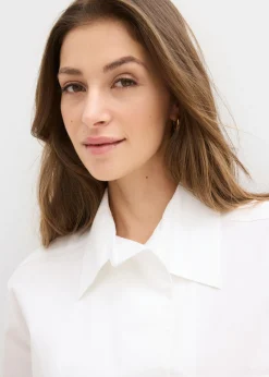 bonprix bonprix Blusa larga con escote en V Blanco Outlet