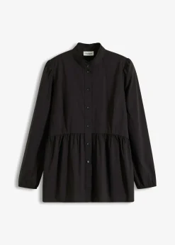 bonprix bonprix Blusa larga con fruncido Negro New