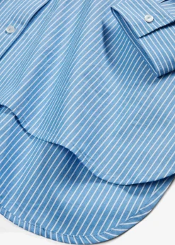 bonprix bonprix Blusa larga con mangas remangables Azul provenzal-blanco de rayas Clearance