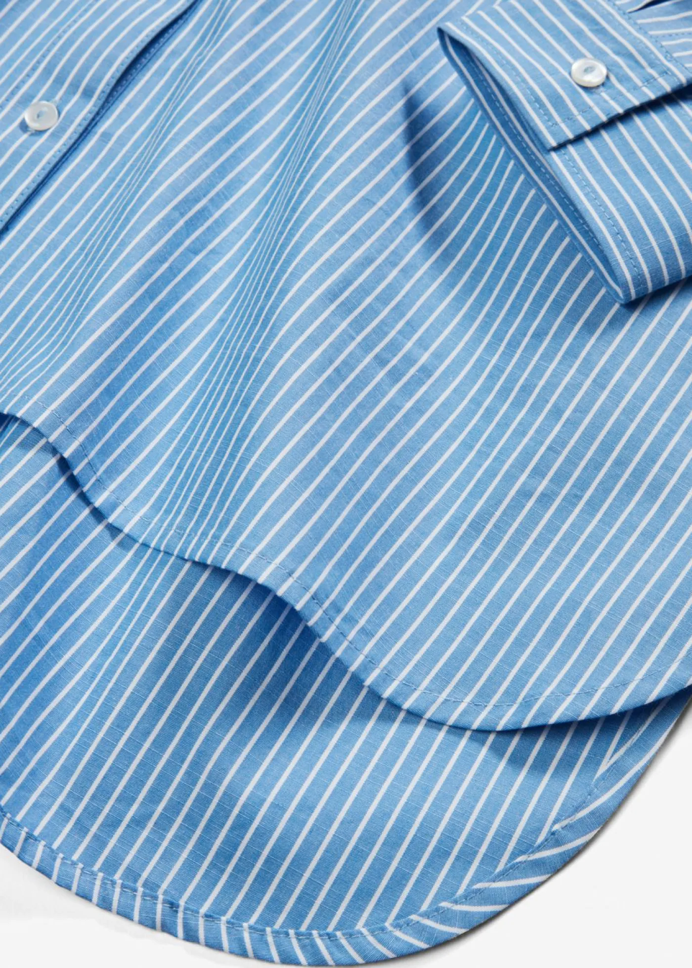 bonprix bonprix Blusa larga con mangas remangables Azul provenzal-blanco de rayas Clearance