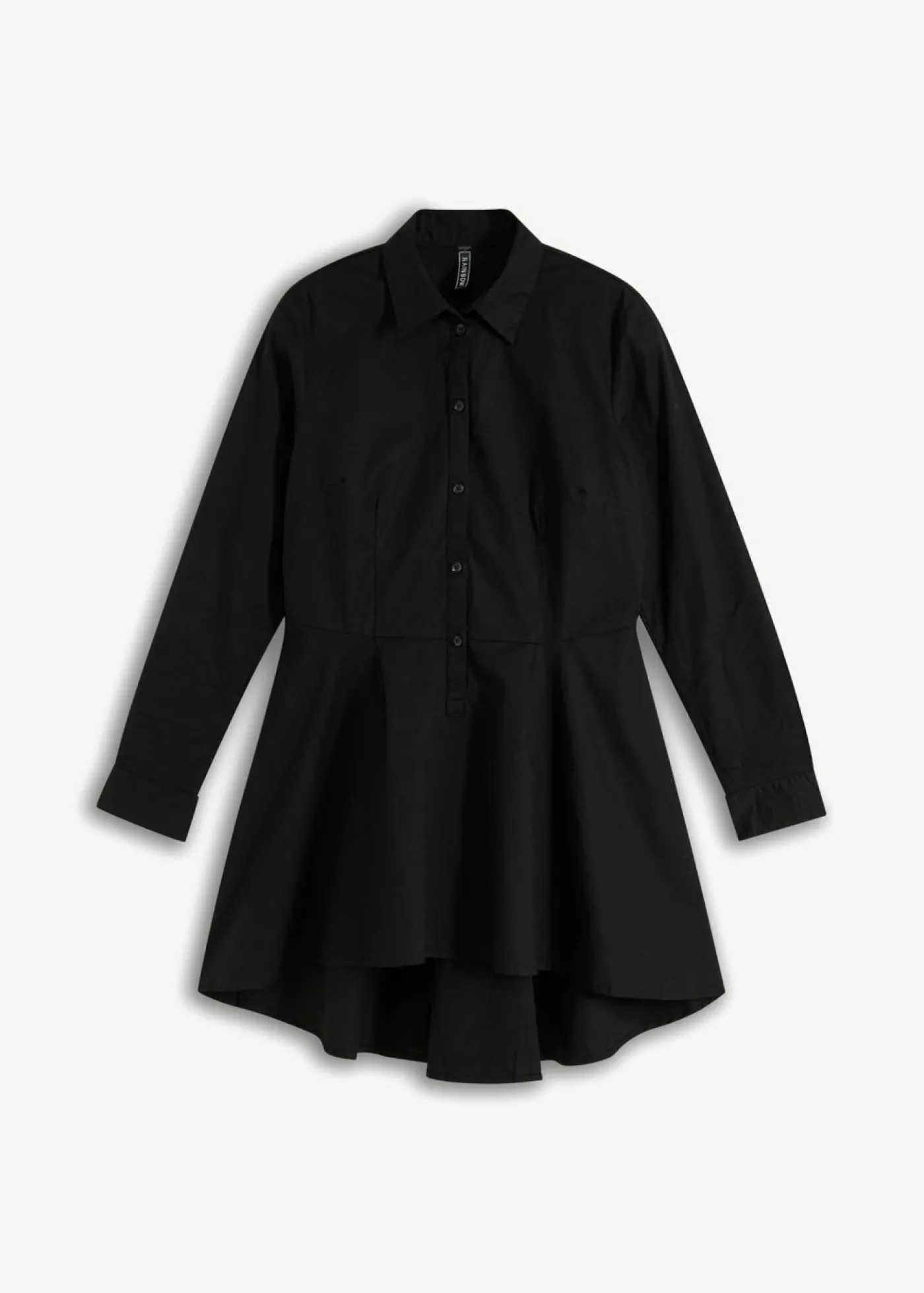bonprix bonprix Blusa larga con volante Negro Clearance