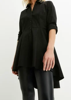 bonprix bonprix Blusa larga con volante Negro Clearance