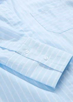 bonprix bonprix Blusa larga de algodón puro azul hielo-blanco con rayas Outlet