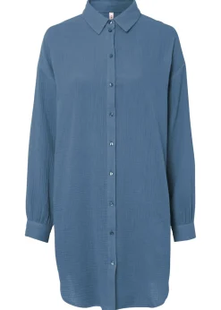 bonprix bonprix Blusa larga de muselina con corte holgado Denim