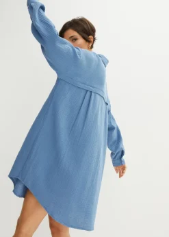 bonprix bonprix Blusa larga de muselina con corte holgado Denim