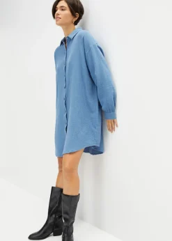 bonprix bonprix Blusa larga de muselina con corte holgado Denim
