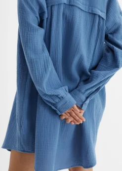 bonprix bonprix Blusa larga de muselina con corte holgado Negro Online