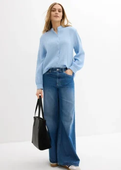 bonprix bonprix Blusa larga de muselina ligera Azul claro Best