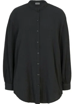 bonprix bonprix Blusa larga de muselina ligera Negro