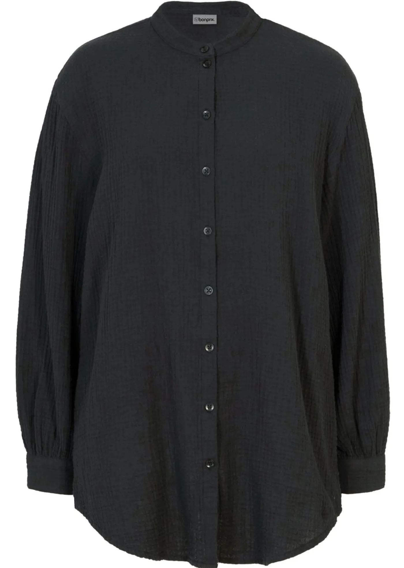 bonprix bonprix Blusa larga de muselina ligera Negro