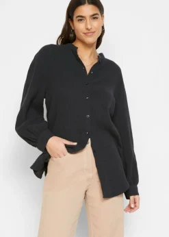 bonprix bonprix Blusa larga de muselina ligera Negro