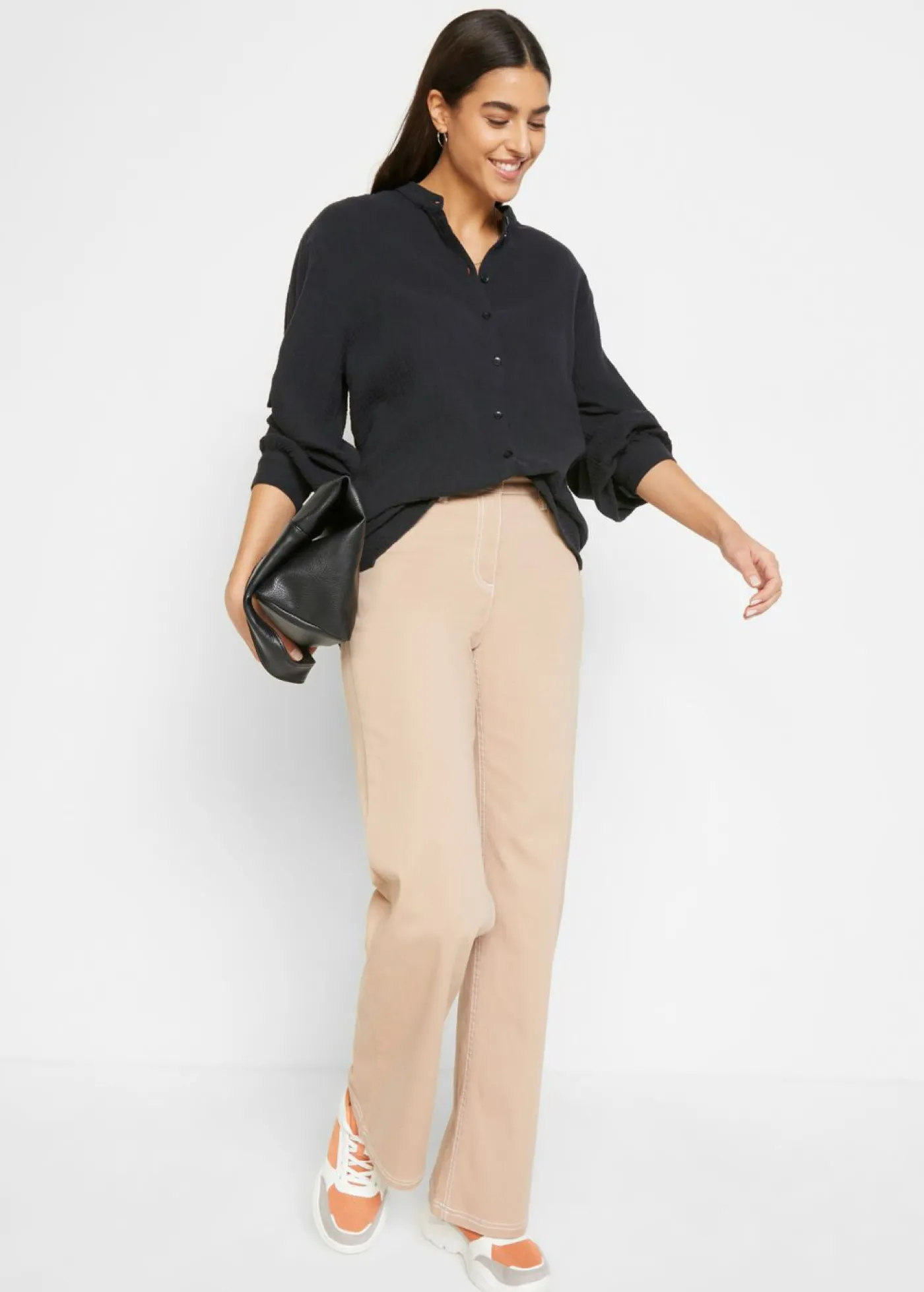 bonprix bonprix Blusa larga de muselina ligera Negro