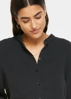 bonprix bonprix Blusa larga de muselina ligera Negro