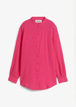 bonprix bonprix Blusa larga de muselina ligera Pink lady Online