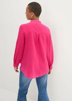 bonprix bonprix Blusa larga de muselina ligera Pink lady Online
