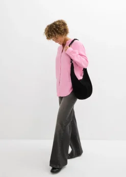 bonprix bonprix Blusa larga de muselina ligera Rosa Online