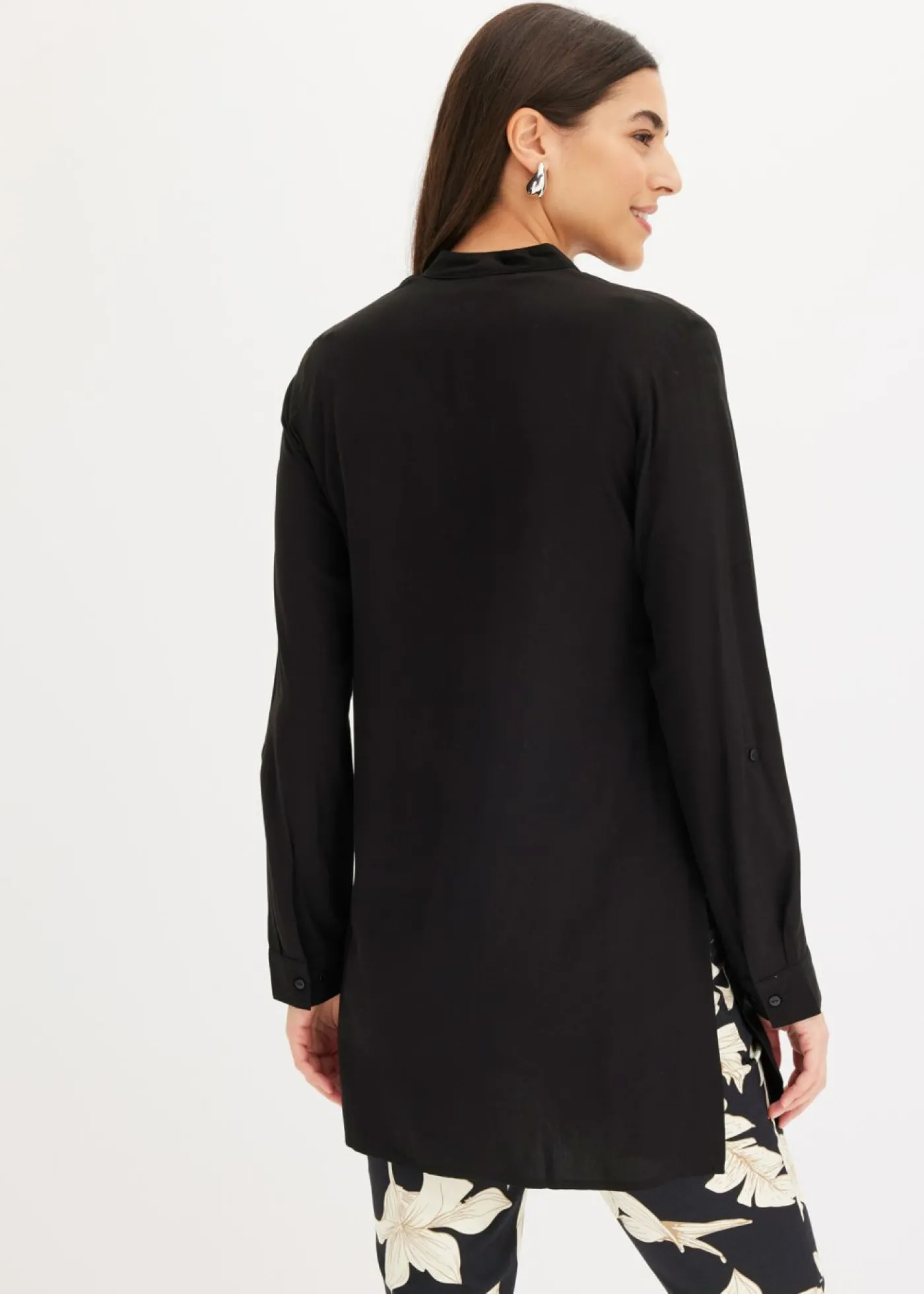 bonprix bonprix Blusa larga de viscosa Negro Sale