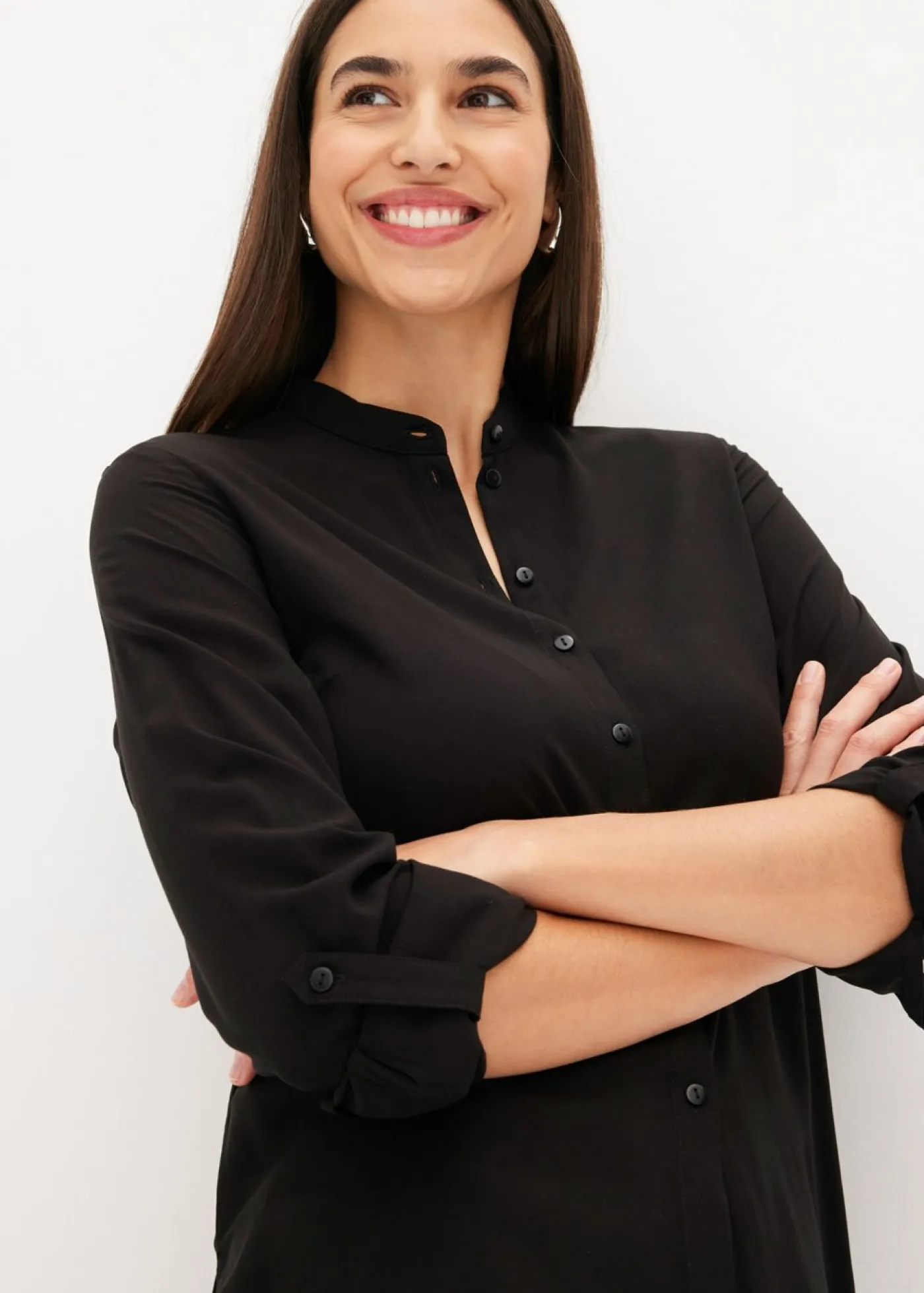 bonprix bonprix Blusa larga de viscosa Negro Sale